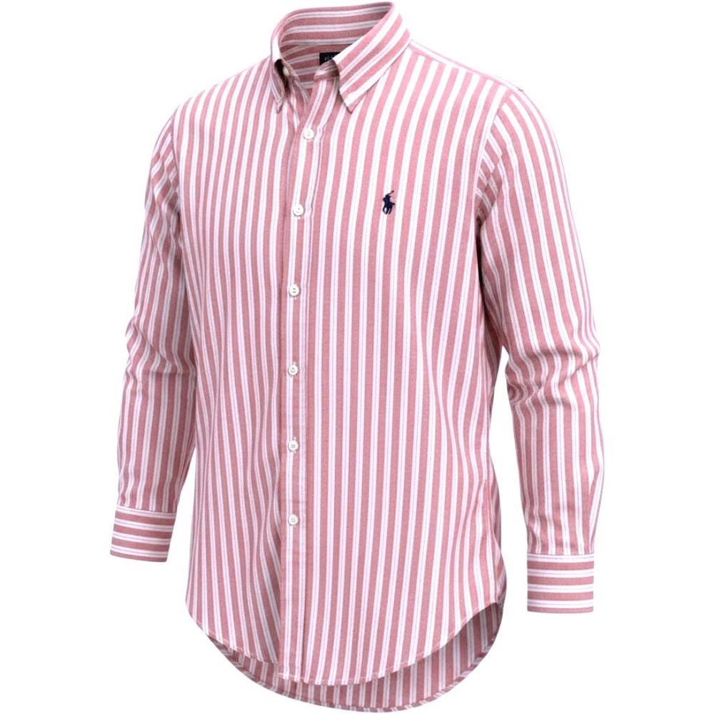 Ralph Lauren Yarmouth Shirt Mens M 15 1/2 32/33 Pink White Stripes Button Down